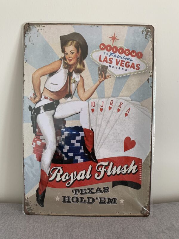 Metall seinapilt Royal Flush