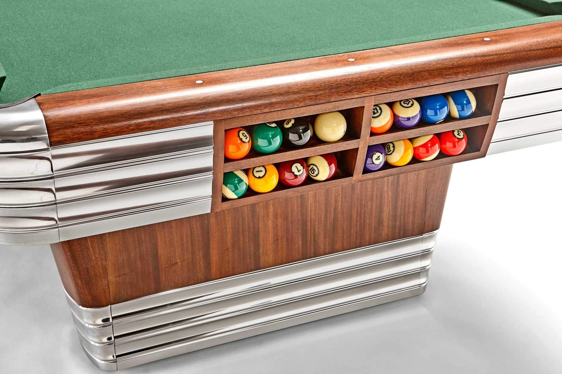 70340-Brunswick-Centennial-Rosewood-chrom-pool-table-detail